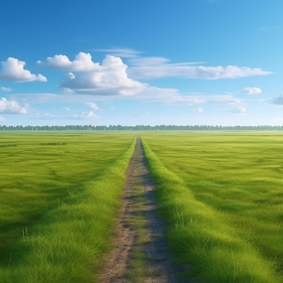 straight and narrow path between field//meadow