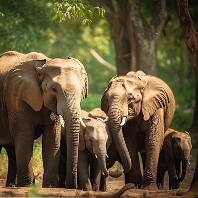 family of elephants